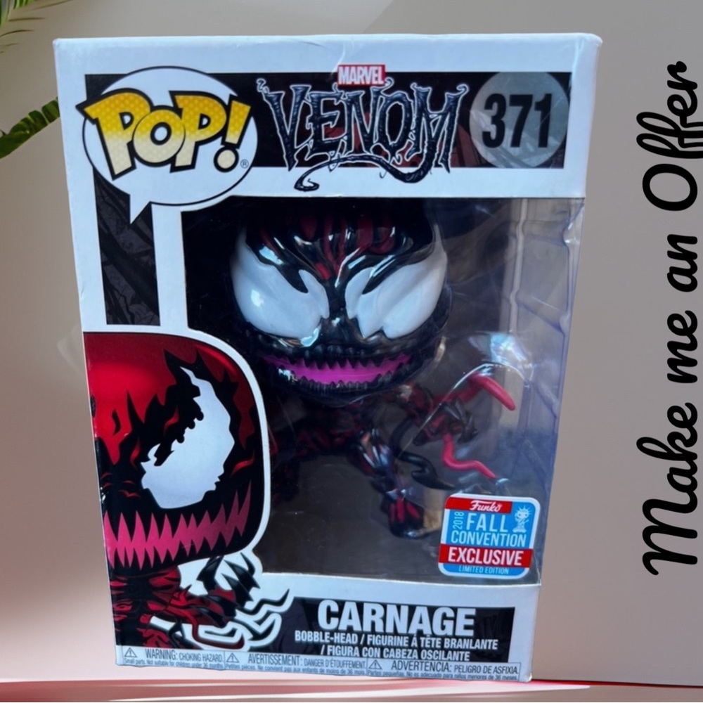✅ Funko Marvel Venom #371 Carnage 2018 Fall Convention Exclusive Limited Edition